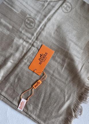 Шарф жіночий hermes бежевий