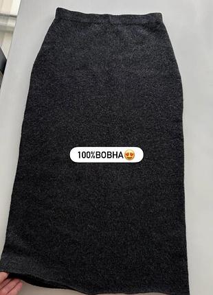 😍темно сіра вовняна спідниця міді від zara 
100% вовна🐏приємна до тіла