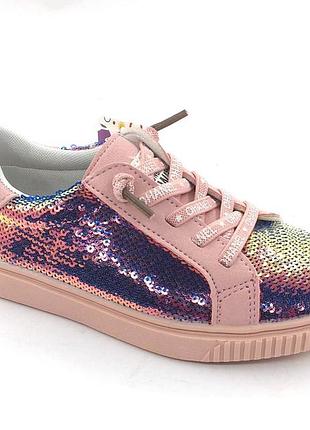 Кроссовки с пайетками девочке, легкие, дышащие р. 28, 31 модель 5528 28