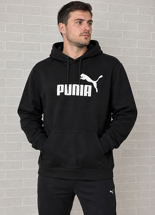 Чоловіча толстовка puma essentials з капюшоном чорна