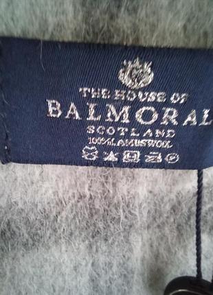 Шарф balmoral в клітинку 100% вовна сірий