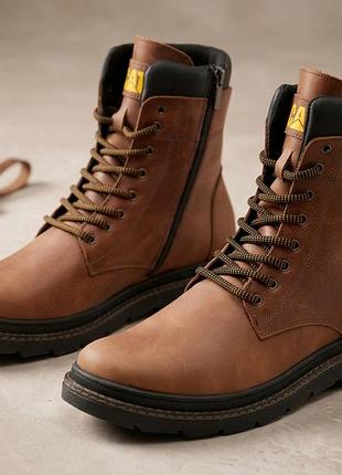 Зимние ботинки cat casual brown