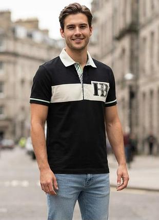 Черное поло hugo boss из хлопка