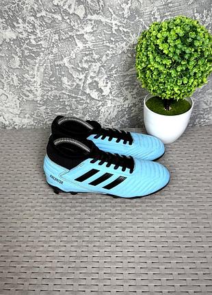 Adidas predator бутсы копы сороконожки 34 размер детские футбольные голубые
