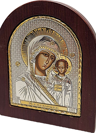 Икона б/у серебряная икона казанская богородицы 130х108 silver axion