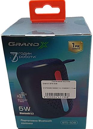 Портативная акустика колонка б/у grand-x bts-5db