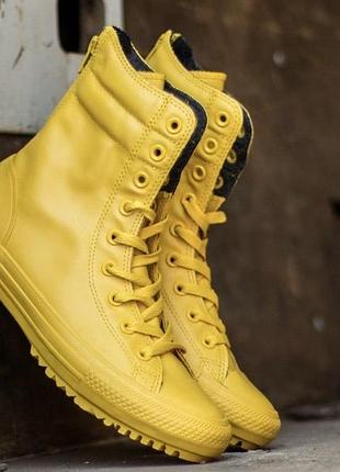 Кеди високі жіночі converse chuck taylor 39 розмір устілка 24,5 см | жовті на флісі rubber утеплені