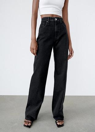 Черные джинсы палаццо zara (варенка, размер s / eur 36)