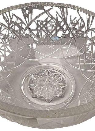 Б/у конфетниця кругла кришталева (15-20 см)