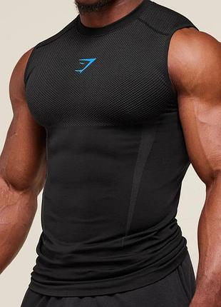 Безрукавка gymshark компресійна чоловіча спортивна майка для тренувань 2xl