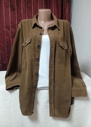 Вельветовая рубашка оливковый хлопок l/xl размер