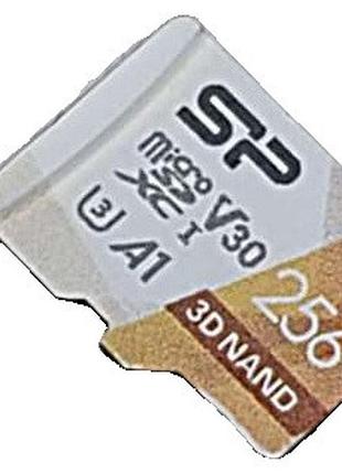 Карта флэш памяти б/у silicon power 256gb microsdxc u3 a1 v30 superior color 100r/80w