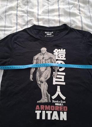 Футболка для хлопця чорна з принтом attack on titan armored titan