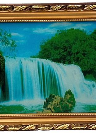 Б/у картина с подсветкой водопад