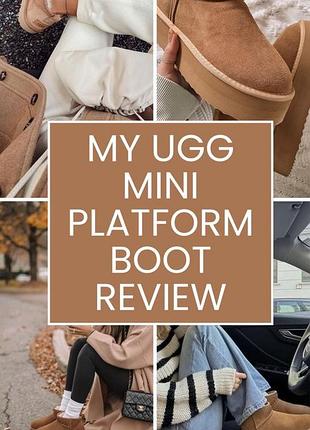 Ugg оригинал! трендовые угги на платформе модель classic ultra mini platform (chestnut) 9