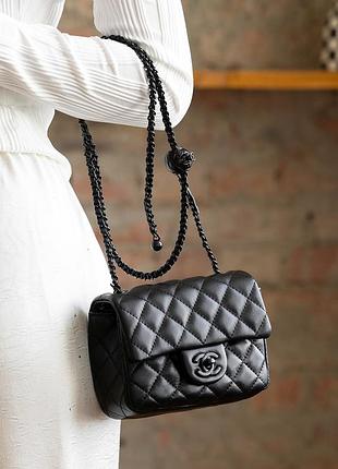 Розкішна чорна сумка в стилі шанель chanel black жіночий брендовий шикарна чорна сумочка