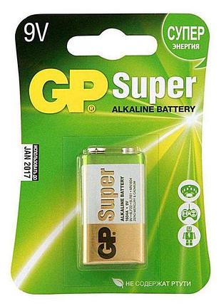 Батарейка 6lr61 gp super 9v (1604a-u1) (крона) (блистер)