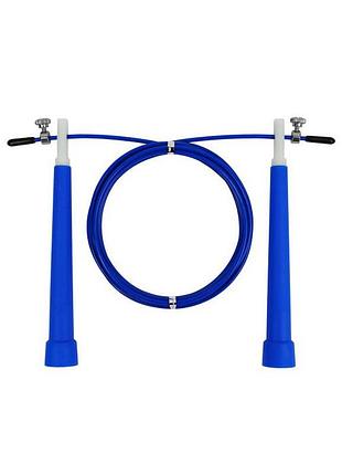 Скоростная скакалка speed cable rope ef-2039-bl, со стальным тросом, синяя