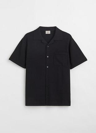 Рубашка тонкой вязки для мужчины h&m regular fit 1034850-001 l черный
