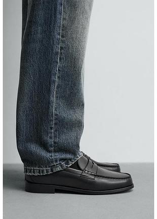 Шкіряні лофери zara 3