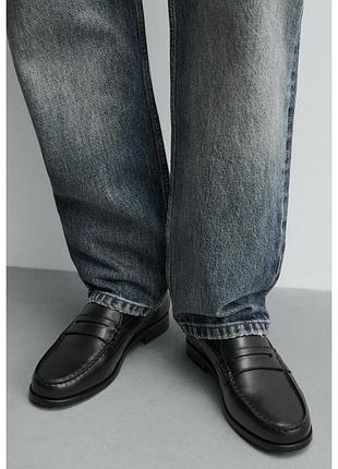 Шкіряні лофери zara 5