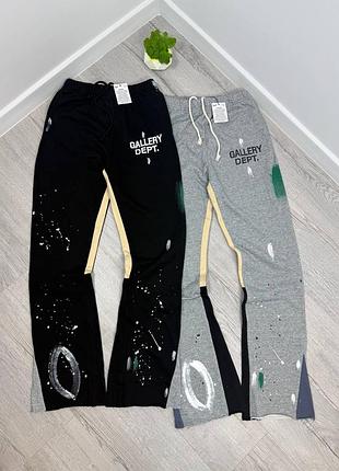 Спортивные штаны gallery dept / мужские брюки gallery dept с принтом краски / оверсайз джоггеры gallery dept / черные и серые брюки gallery dept / бре