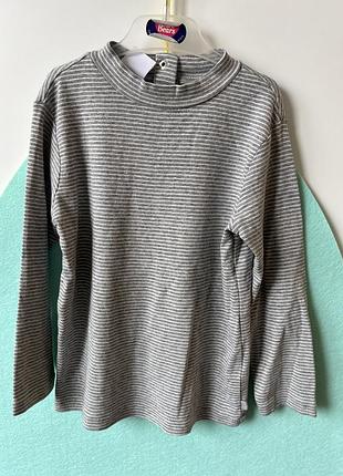 Гольф дитячій zara в біло-сіру смужку, бавовняний, на 4-5 років