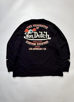 Шикарний лонгслів von dutch чорного кольору, розмір l