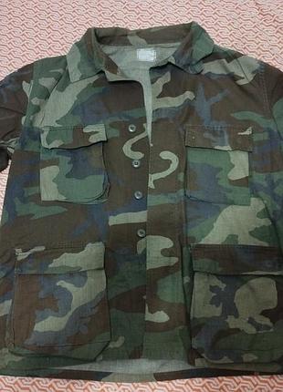 Військова кітель-куртка (кітель bdu — battle dress uniform) збройних сил сша (або її контрактний аналог) у класичному камуфляжі woodland., розмір l-xl