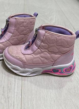 Чоботи осінні skechers heart light рожеві 24 розмір 15 см устілка