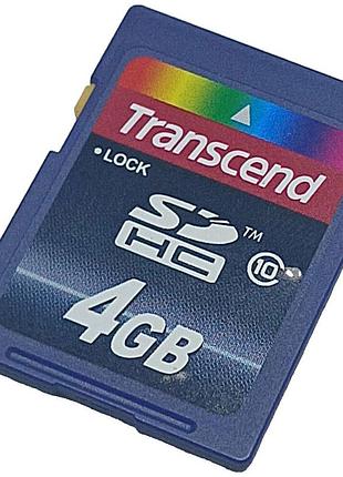 Карта флэш памяти б/у transcend sdhc 4gb class 10