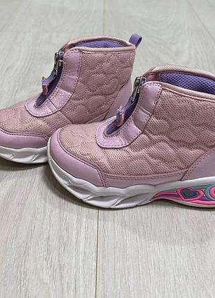 Чоботи осінні skechers heart light рожеві 24 розмір 15 см устілка