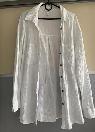 Біла муслінова сорочка h&m 7
