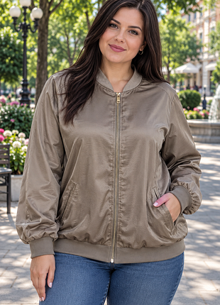 Акция 1 + 1 = 3 красивая куртка ветровка бомбер new look 100% полiэстр + трикотаж резинка большой размер