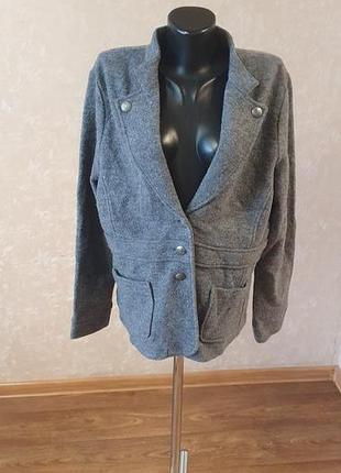Сірий вовняний жакет кардиган з 100% шерсті woolmark, австрійський піджак у стилі trachten, р. 46 (xl)