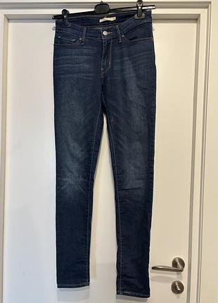 Жіночі джинси levi’s 711 skinny сині з висвітленим ефектом