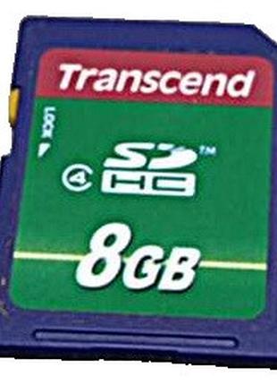 Карта флэш памяти б/у transcend 8gb sdhc class 4