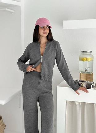 Якісний трикотажний костюм двійка ❤️ жіночий костюм штани та кофта на кожен день базовий трикотажний костюм