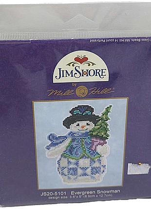 Б/у mill hill js20-5101 evergreen snowman / вечнозеленый снеговик