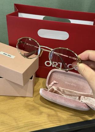 Солнцезащитные очки miu miu оригинал овальные розовые