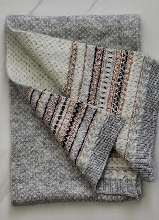 Стильный вязаный шарф в скандинавском стиле (узор fair isle)