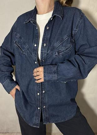 Жіноча джинсова сорочка levi’s темно-синього кольору