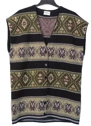Женский жилет с шерстью винтаж р.l-xl / 48-50 betty barclay трикотаж с узором черный
