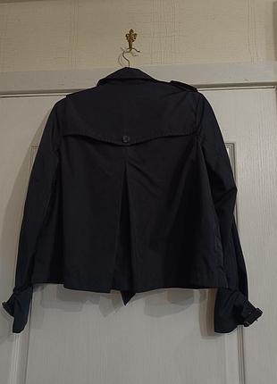 Укорочений темно-синій тренч zara basic. 2
