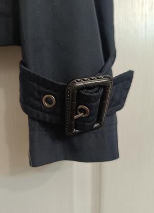 Укорочений темно-синій тренч zara basic. 5