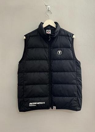 Жилетка чоловіча a bathing ape aape чорна пухова з принтом, розмір m