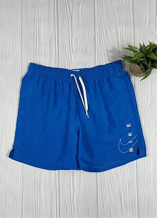 Nike blue красиві оригінальні шорти з гарним логотипом розмір s