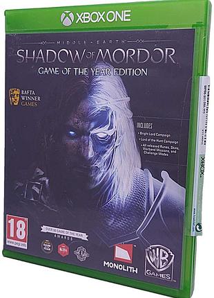 Гра для приставок комп'ютера б/у middle earth:shadow of mordor game of the year edition (xbox one)