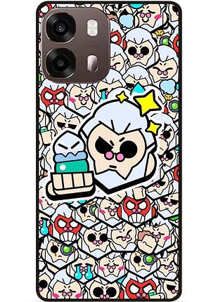 Силиконовый бампер чехол для oppo a6s стикеры бравл байрон brawl