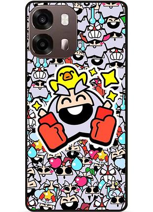 Силиконовый бампер чехол для oppo a6s стикеры бравл динамайк brawl